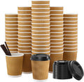 SIUQ 90 Pack - 8 oz Disposable Coffee Cups by SIUQ