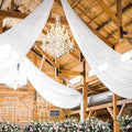 4 Panels White Ceiling Drapes for Wedding 5ftx40ft Chiffon Fabric Arch Draping by REWOMC