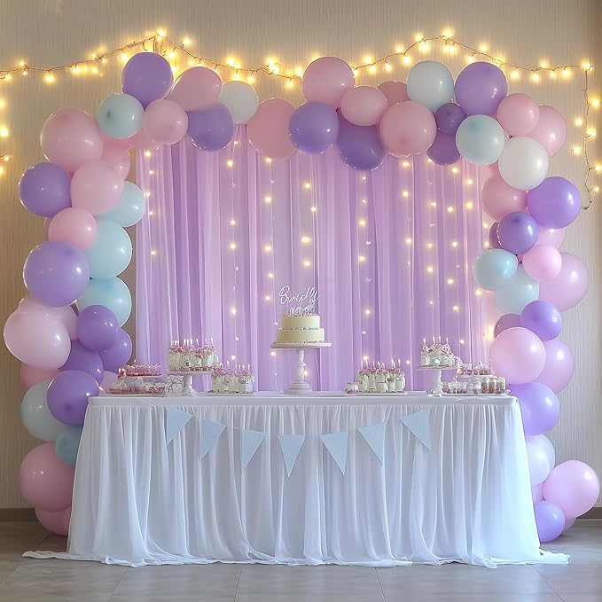 Fomcet Lavender Tulle Backdrop Curtains - Image 8