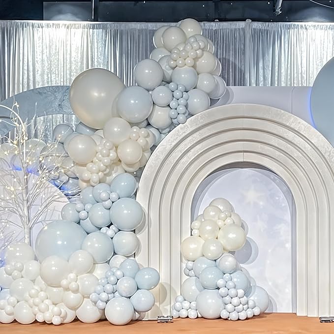 Pastel Blue and White Balloons, 12 Inch 35PCS Light Baby Blue Pearl White - Image 4