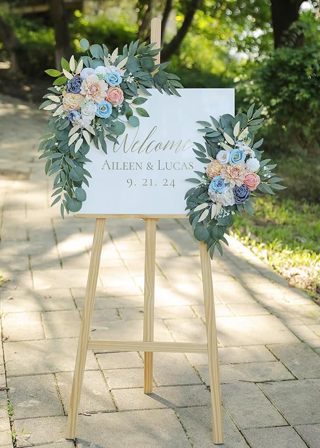 Artificial Blush Pink Wedding Arch Flower Swags Set of 2 - Image 9