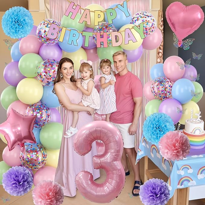 Pastel 3rd Birthday Party Decorations - Image 6