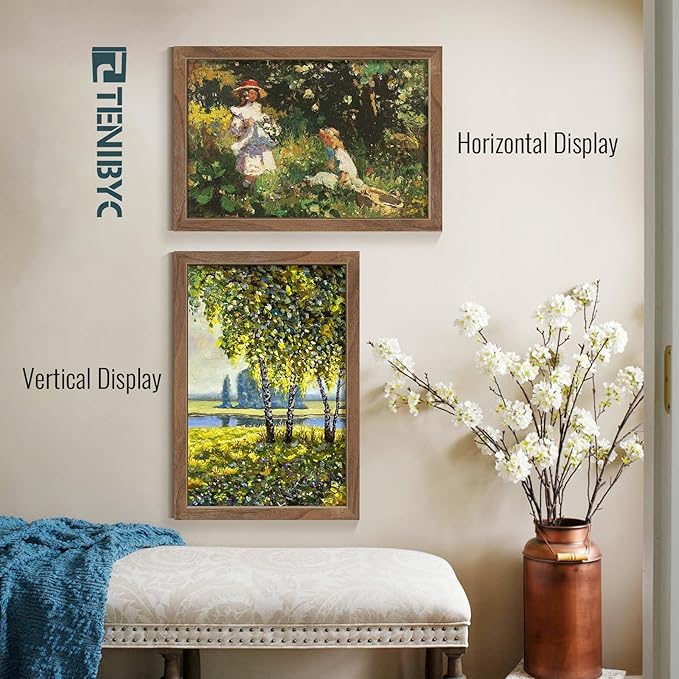 12x18 Frame Set of 4, Walnut Wood & HD Tempered Glass, 12x18 Poster Picture - Image 6