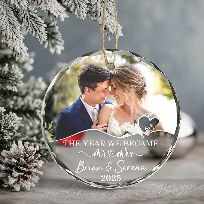 Personalized Our First Christmas As Mr Mrs Christmas Ornament - Image 4