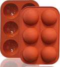 6 Holes Medium Semi Sphere Silicone Molds, 2 Packs Half Sphere Silicone Baking by Lerykin