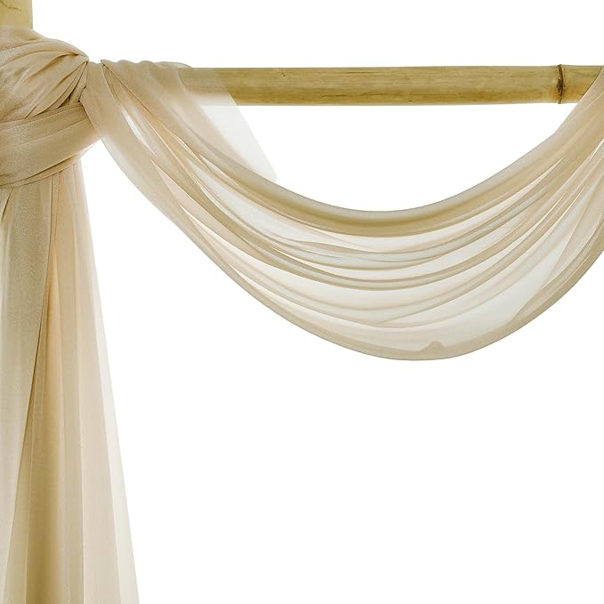 VDS Pack of 1 Panel Wedding Arch Draping Fabric Sheer Chiffon Fabric Drapery - Image 5