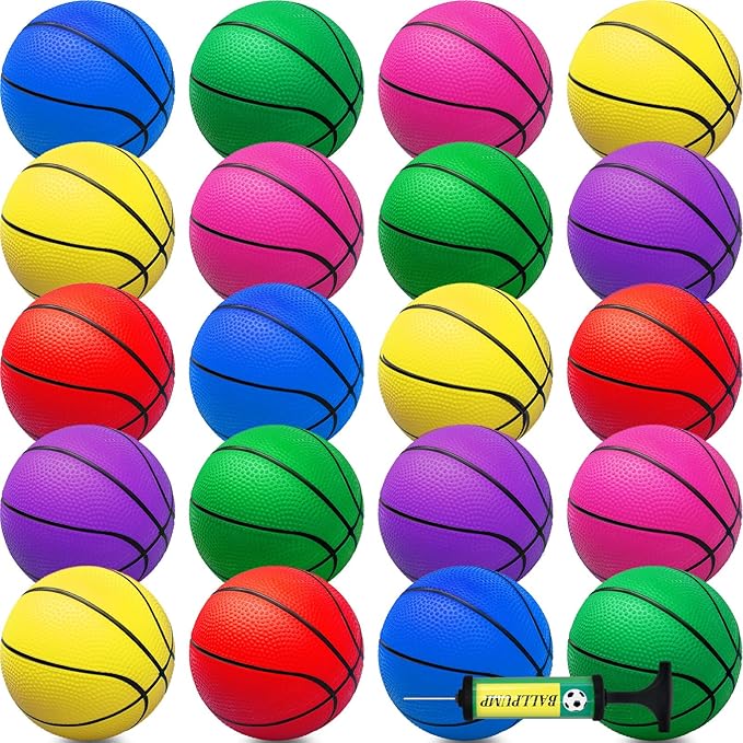 42Pcs 5" Mini Basketball Balls Bulk Small Basketball Set, PVC Small Basketball by Oleitodh