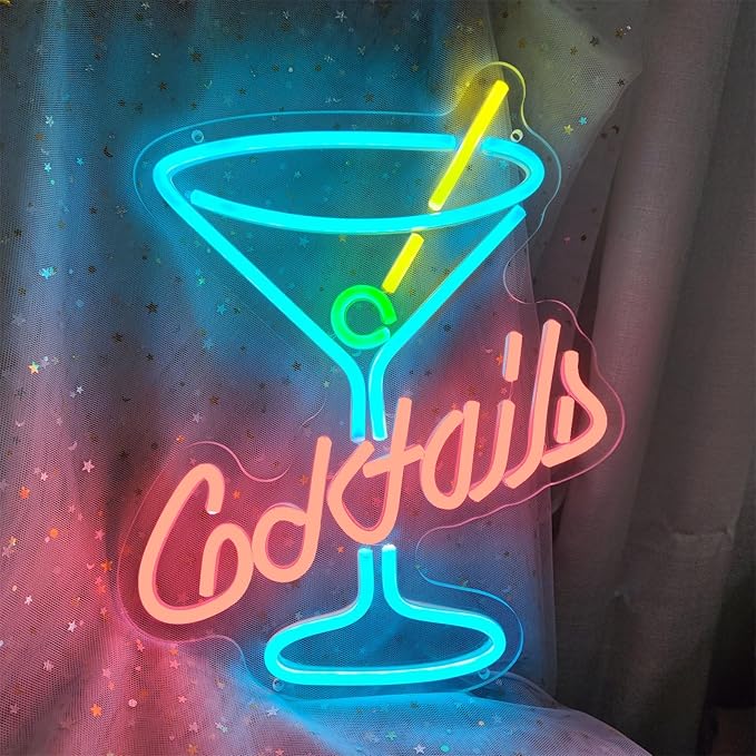 Cocktail Neon Sign, Hanging Chain LED Sign - Image 2