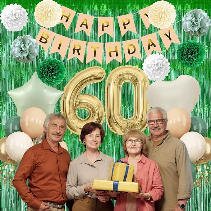 Sage Green 60th Birthday Decorations - Image 3
