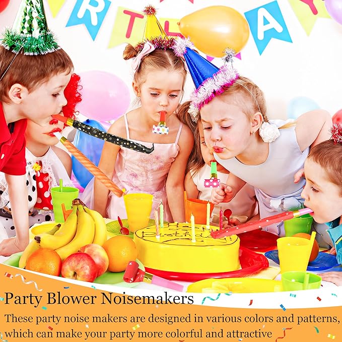 12 Pcs Party Blower Colorful Blowouts Noisemakers Birthday Blowouts Whistles - Image 3