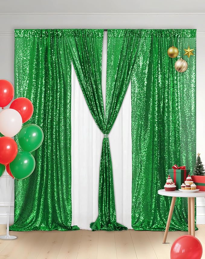 Eternal Beauty 4 PCS Sequin Backdrop Curtain, Sequin Wedding Backdrop - Image 2