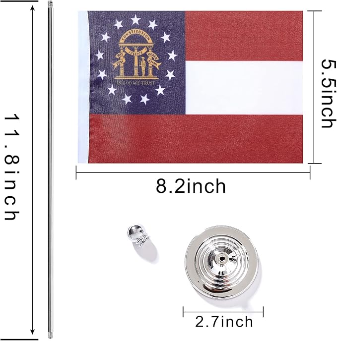 ZXvZYT 2 Pack American US Georgia flag USA Georgia GA State table flag - Image 2