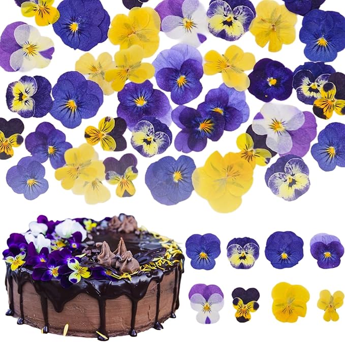 50 Pcs 8 Kinds Natural Dried Pressed Edible Flowers by rylenor