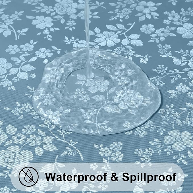 Smiry Rectangle Table Cloth, Waterproof Heavy Duty Vinyl Tablecloths, Wipeable - Image 2