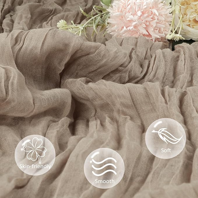 6 Pack Nude Cheesecloth Table Runner 10ft Boho Gauze Fabric Cheese Cloth Table - Image 4