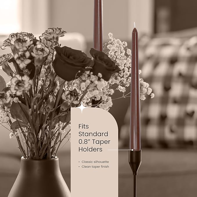 Leor & Lair Brown Taper Candles - Image 3
