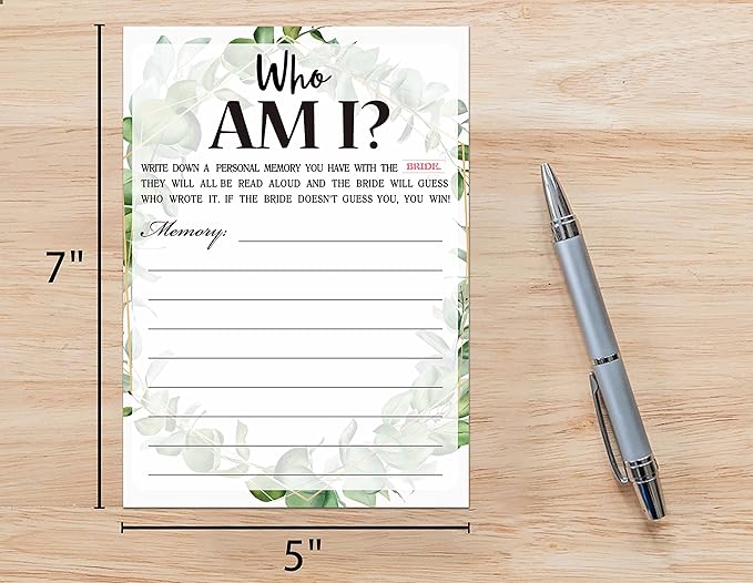 Bridal Shower Game Cards, Who Am I Game, Tropical Jungle Theme Engagement Party - Image 2
