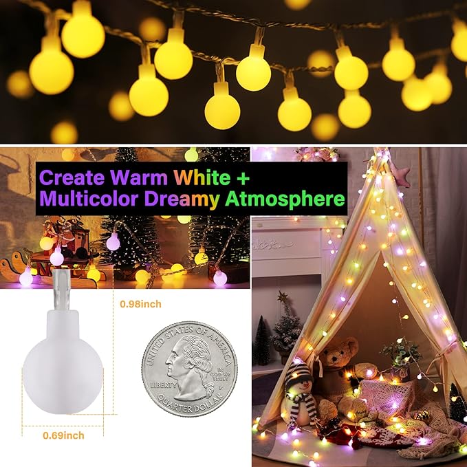 Minetom 33 Feet 100 Led Mini Globe String Lights, USB Fairy String Lights Plug - Image 5