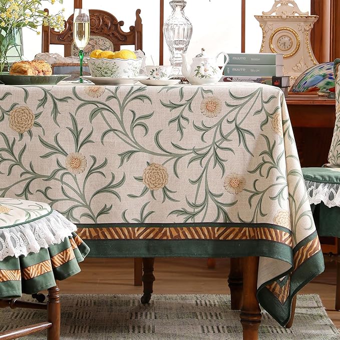 patdrea Designer Floral Linen Table Cloth - Image 2