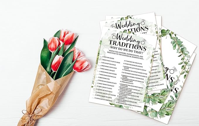 Bridal Shower Game Cards, Wedding Traditions Game, Tropical Jungle Theme - Image 4