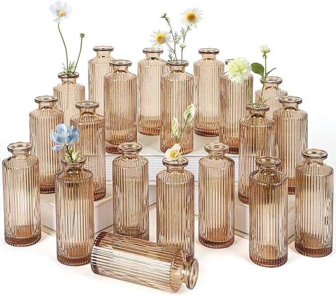Glass Bud Vases Set of 20, Living Bud Vases, Small Bud Vase in Bulk, Mini by saiguomi