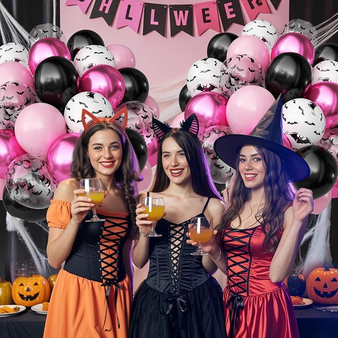 Pink Halloween Balloons Set - Image 4