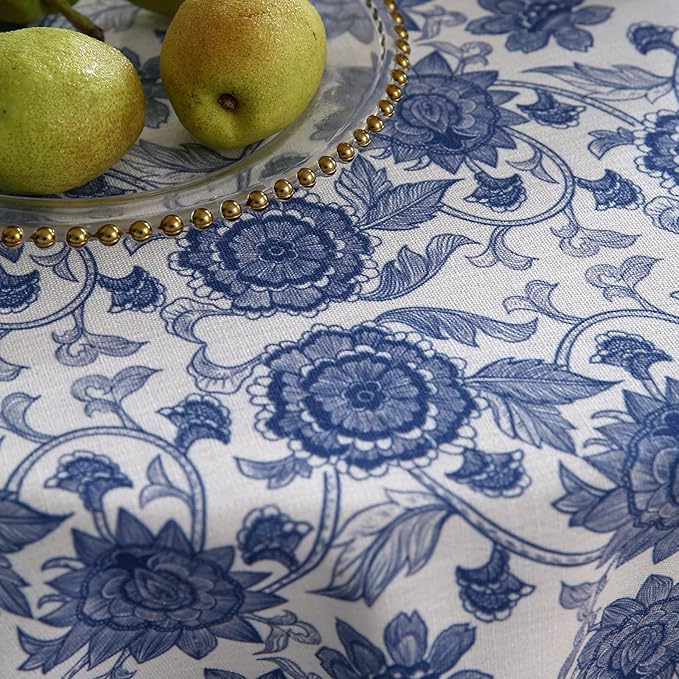 patdrea Designer Linen Blue Small Tablecloth - Image 6