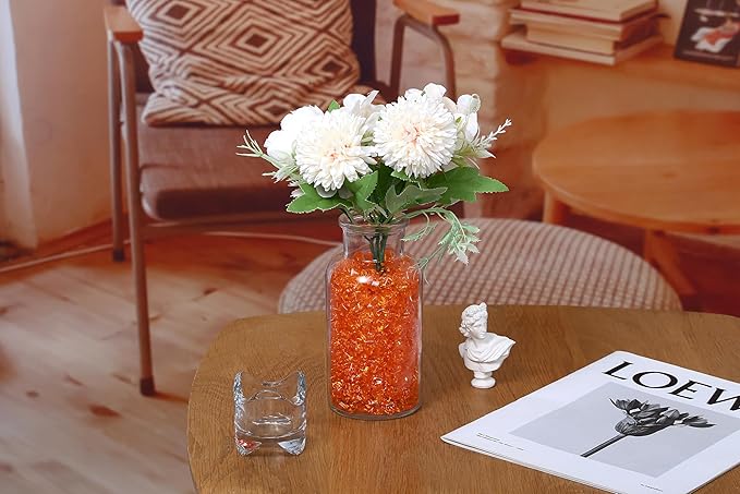 LAIDANLA 500PCS Orange Acrylic Gems Vase Fillers Plastic Diamonds Orange Fake - Image 2