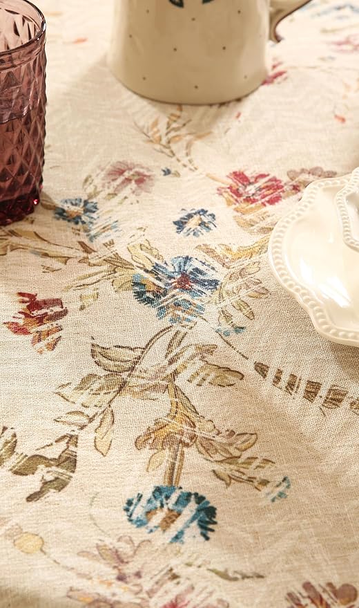patdrea Designer Vintage Linen Small Round Tablecloth, Vintage Red Animals - Image 6