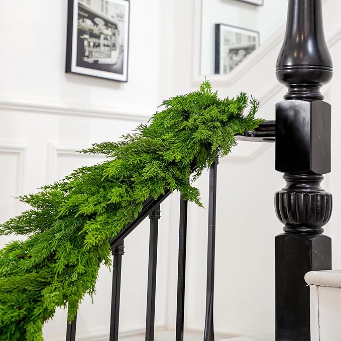 6FT Christmas Garland Cypress Garland Artificial Pine Garland Realistic - Image 3