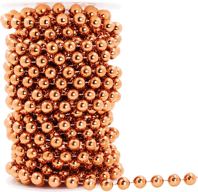 Mandala Crafts 10mm Faux Copper Pearl Beads Roll - Image 7