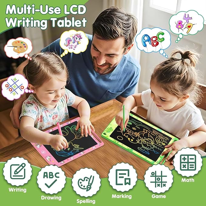 2 Pack LCD Writing Tablet for Kids, 8.5 Inch Colorful Doodle Board Drawing - Image 2