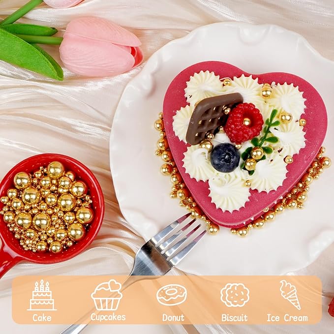 Gold Edible Sugar Pearl Sprinkles - Image 7