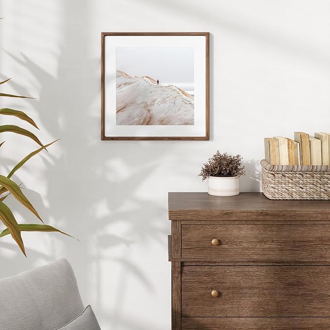 16x16 Picture Frame USA-Sourced Natural Walnut Wood Solid Original Wood Photo - Image 6