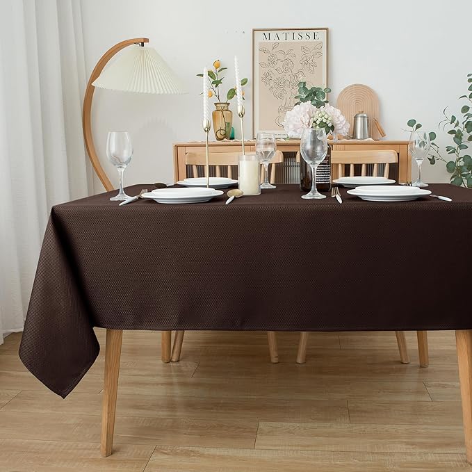 Biscaynebay Textured Fabric Tablecloths 70x108 Inches Rectangular, Wedding and - Image 7