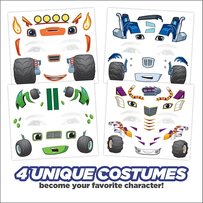 Blaze Costume Face Temporary Tattoos – Kids Temporary Tattoo Set Featuring - Image 2