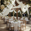 PartyVillage 2 Panels 5ftx30ft Ivory Ceiling Drapes by PartyVillage