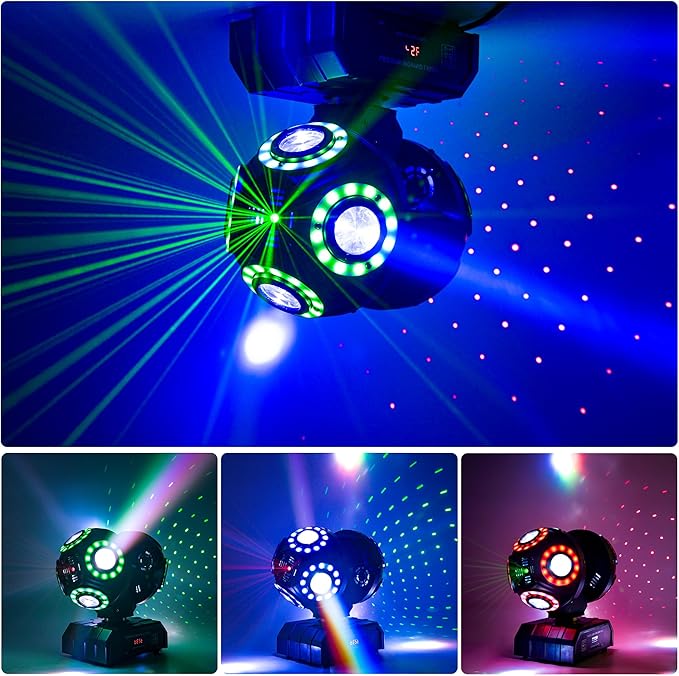 LED Moving Head DJ Light Rotating Beam Stage Lights Pin Spotlight Event Sound - Image 2