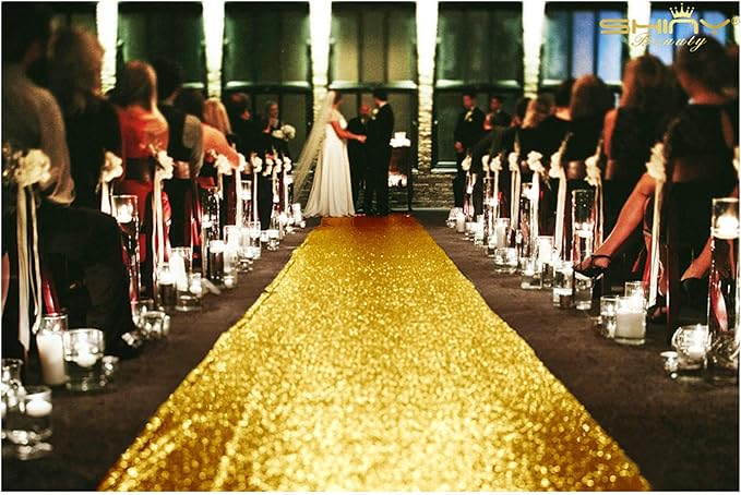 ShinyBeauty Gold Aisle Runners 2FTx15FT Carpet Runner by ShinyBeauty