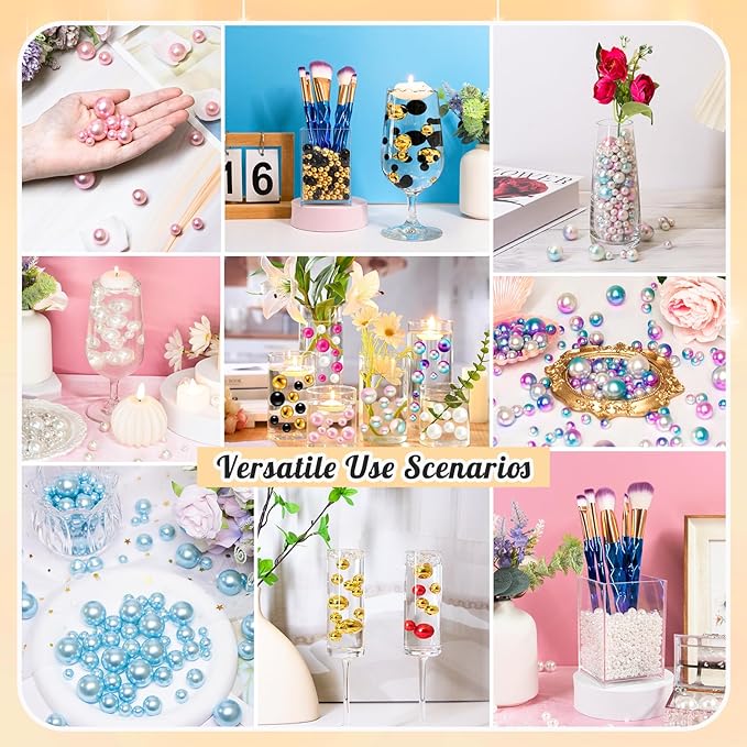 300Pcs Pearl Vase Filler, Ivory No Hole Faux Pearl Beads - Image 6