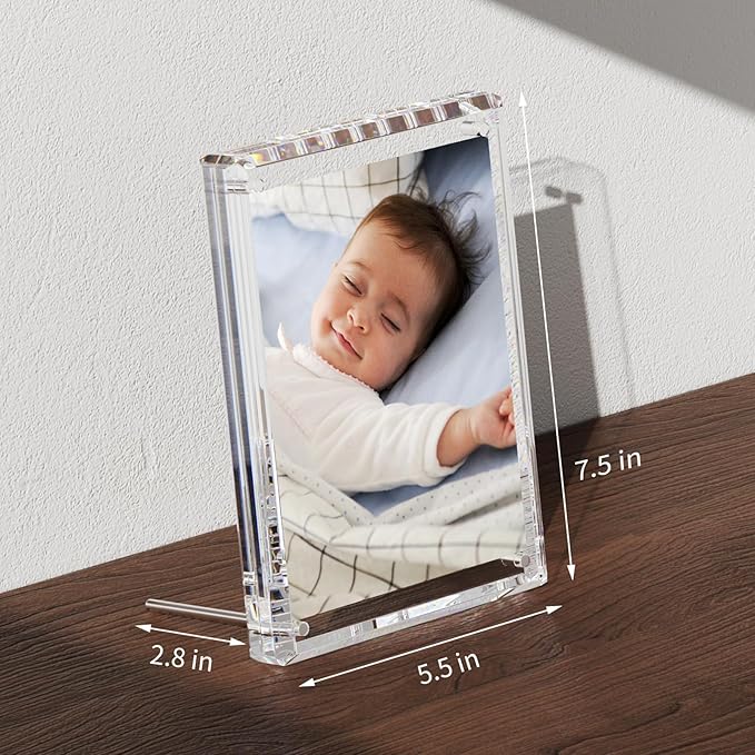 NIUBEE 5x7 Acrylic Picture Frames, Diamond Edge Design, Portrait and Landscape - Image 6