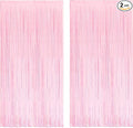 BRAVESHINE Pastel Pink Foil Fringe Curtains Tinsel Backdrop by BRAVESHINE