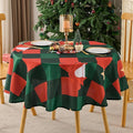 Christmas Tablecloth Round 60 Inch Waterproof, Machine Washable Checkered by AOCOZHomeLifeMuseum