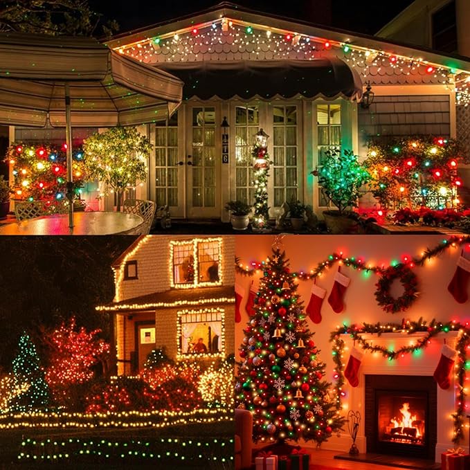 LAMPHOME 33ft Christmas Decorative Mini Lights, 100 LED Transparent Wire Fairy - Image 5