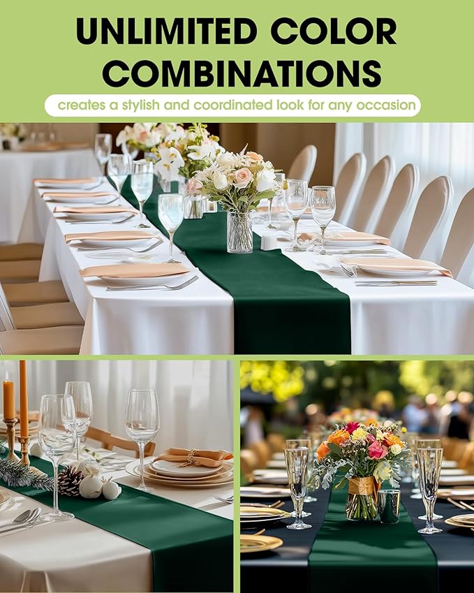 Pureegg Emerald Green Plastic Table Runners - Image 2