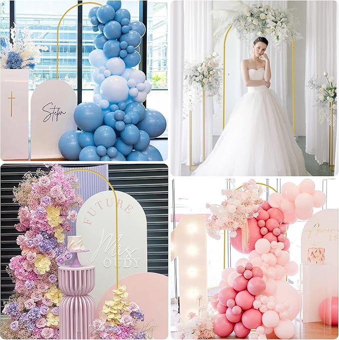 Putros Metal Arch Stand 6FT Gold Wedding Balloon Arched Backdrop Stand Square - Image 6