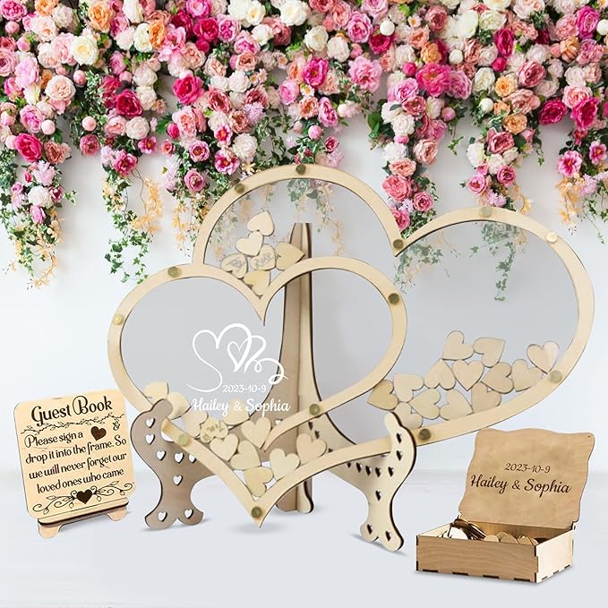 Personalized Wedding Guest Book Alternative Custom Name & Date Guestbook Sign by Unknown