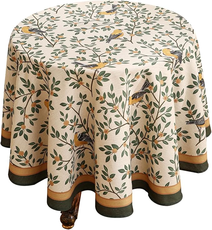 patdrea Designer Linen Vintage Small Table Cloth by Welcometopatdrea