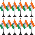 12 Pack India Desk Flag Set, Indian Table Office Flag, Small Miniature Desktop by Unknown