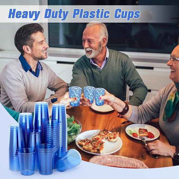 Minatee 100 Count Plastic Cups Disposable Fancy Cups Heavy Duty Wine Cocktail - Image 6